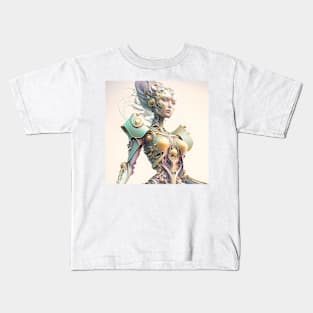 Portrait in Pastel Colors of A Fractal Robot Kids T-Shirt